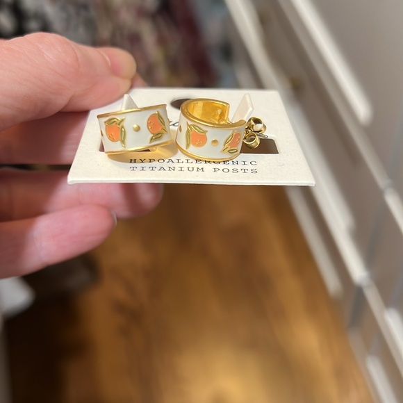 Madewell hoop stud earrings peaches - Picture 2 of 3